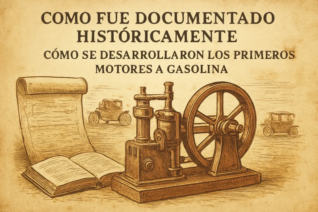 cómo fue documentado históricamente Cómo se desarrollaron los primeros motores a gasolina